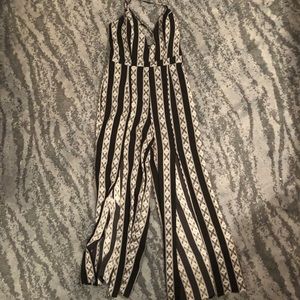 Black and white jumpsuit.